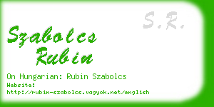 szabolcs rubin business card